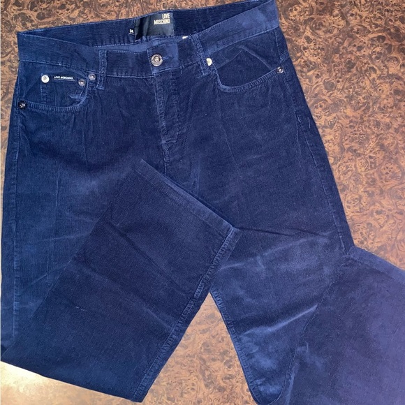 Love Moschino men’s button fly corduroy pants in blue - size 34 - Picture 1 of 6